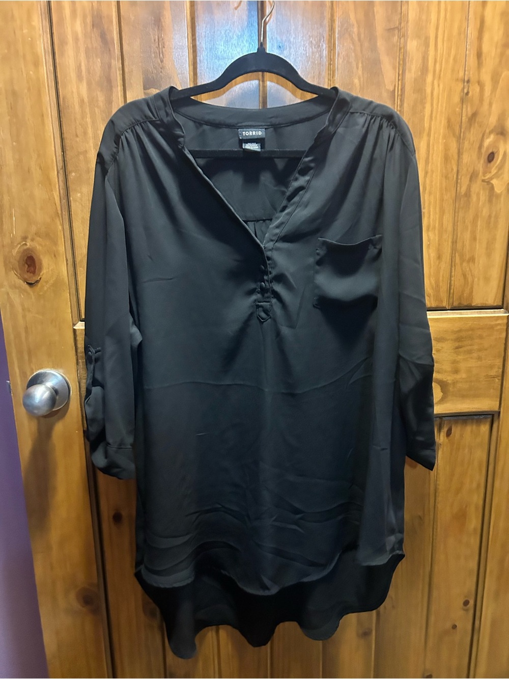 torrid Black V-Neck Tunic Blouse